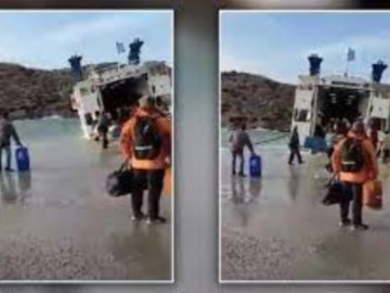 «Εξπρές Σκοπελίτης»: Βίντεο τρόμου με το πλοίο να προσπαθεί να δέσει στη Σχοινούσα με τρικυμία