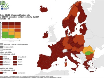  ECDC – Στο «βαθύ κόκκινο» η Ελλάδα και σχεδόν όλη η Ευρώπη