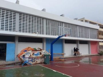  Αυτοψία Μώραλη στις εργασίες ανακατασκευής του κλειστού γυμναστηρίου στα σχολεία της Τζαβέλλα