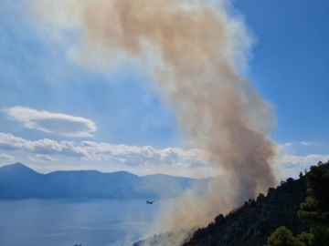 Μέθανα: Υπό μερικό έλεγχο η πυρκαγιά σε δασική έκταση