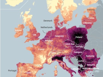Ερευνα: Σχεδόν όλη η Ευρώπη αναπνέει τοξικό αέρα